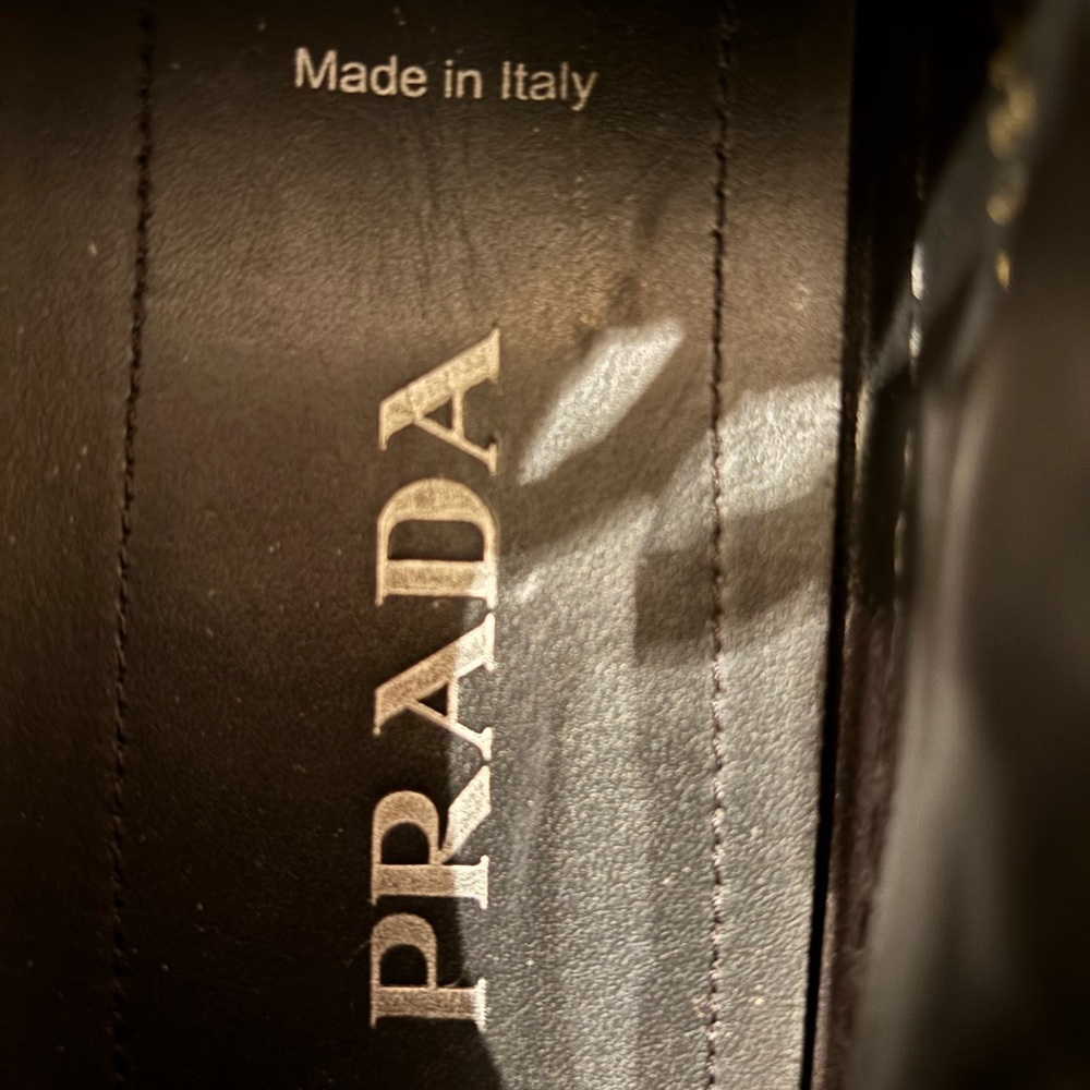 PRADA 2EG312 Chunky Black Leather Men Shoes Sz 11 US Sneakers (Run Very Large) - Picture 6 of 6